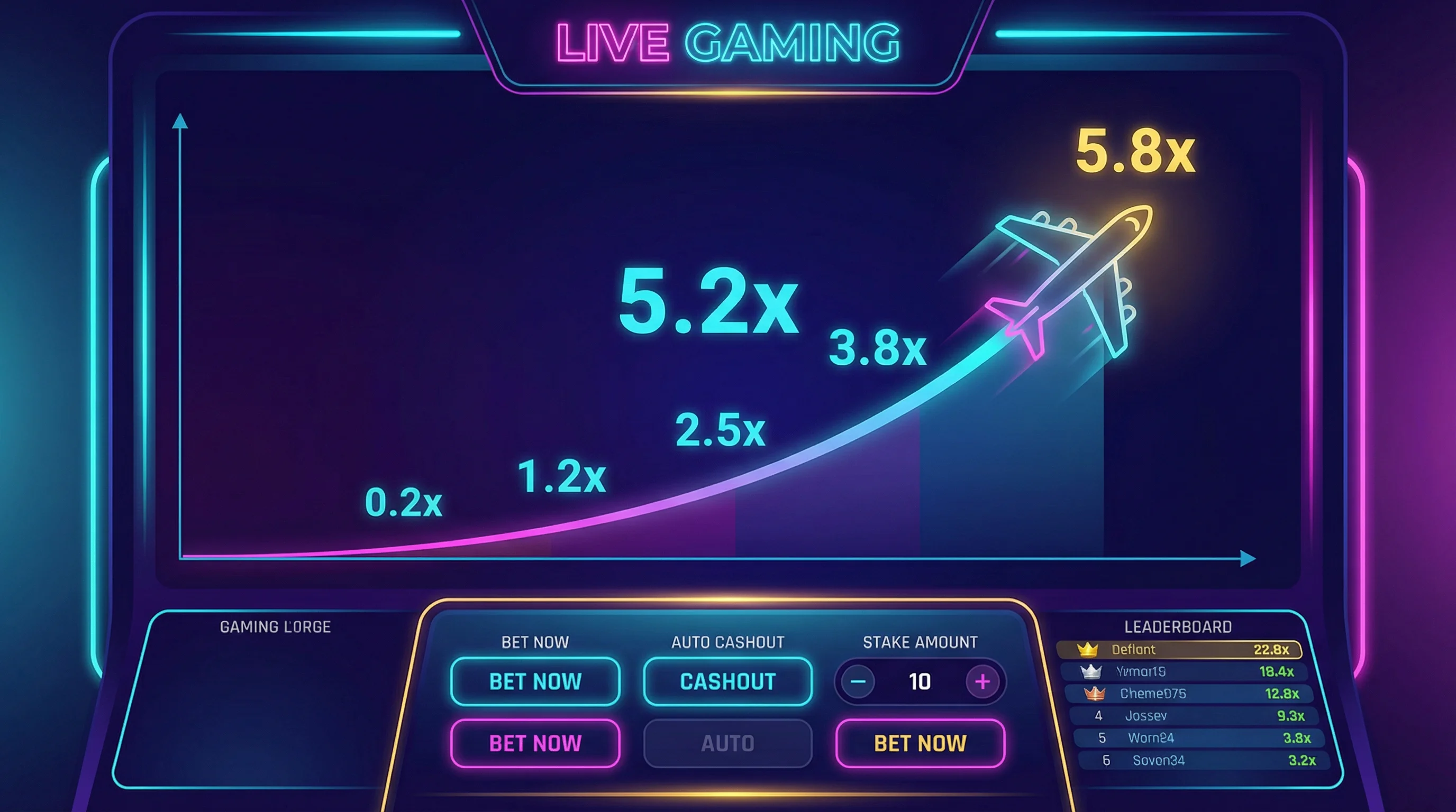 Juego Aviator con avión y multiplicadores